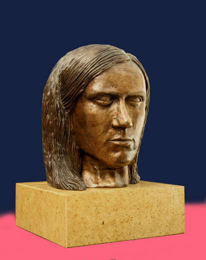 PHILIPPE BERTRAND - 2007 - bronze portrait - 16 cm, with pedestal 20 cm - edition of 8